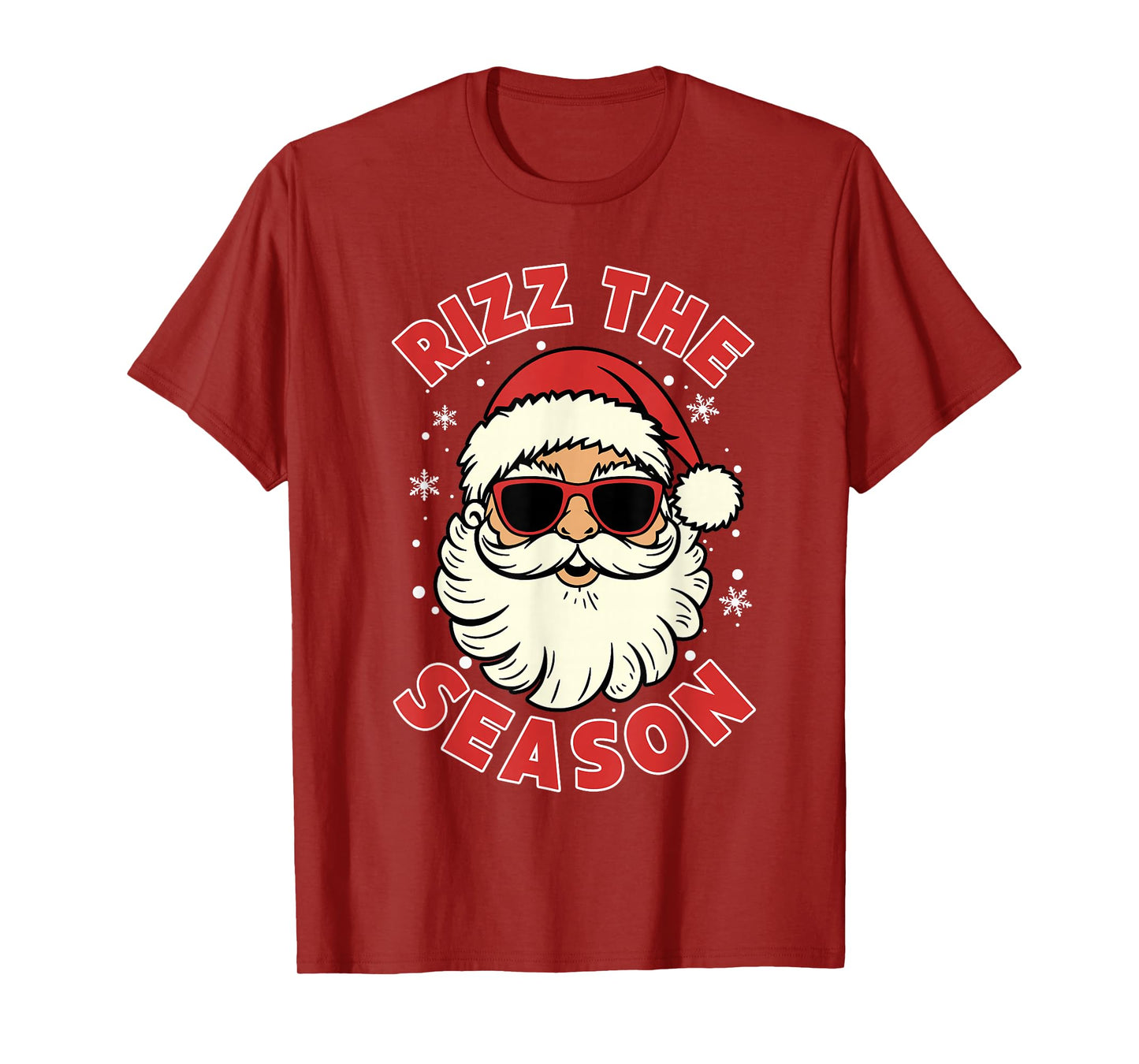 Rizz The Season Santa Sunglasses Christmas Snowflake Holiday T-Shirt