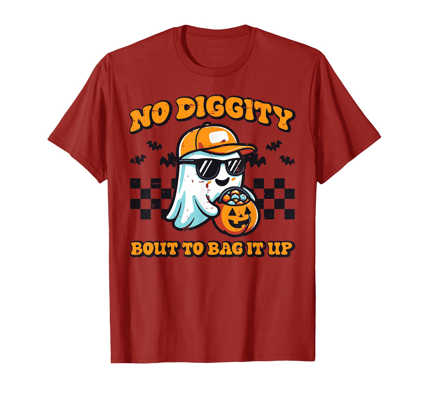 Halloween Ghost No Diggity Retro Costume Boys Kids Men Women T-Shirt