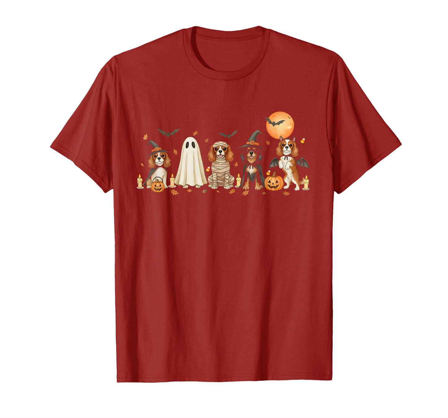 Cavalier King Charles Spaniel Dogs Ghost Witch Mummy Costume T-Shirt