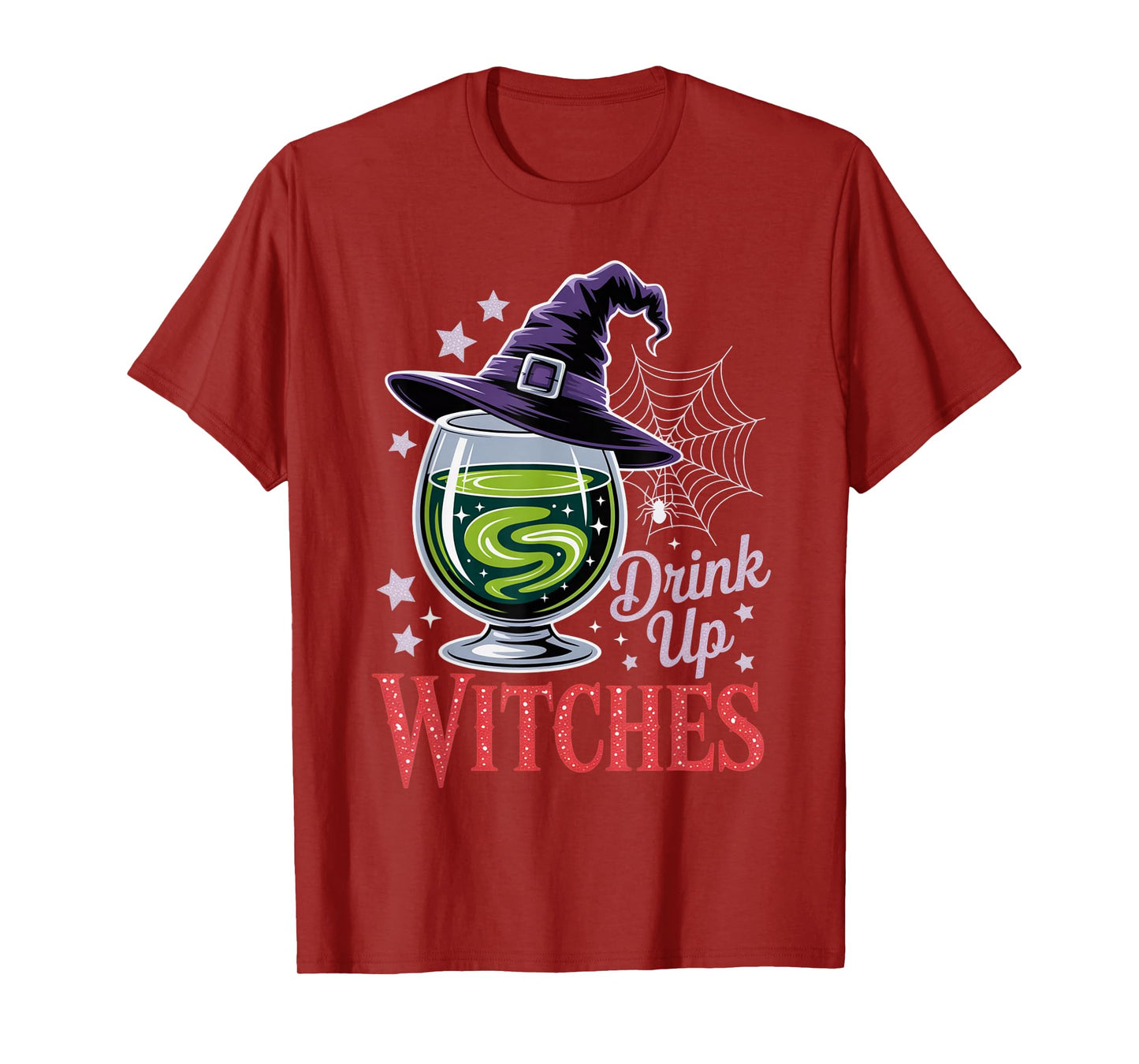 Drink Up Witches Spooky Brew Cauldron Funny Halloween Outfit T-Shirt