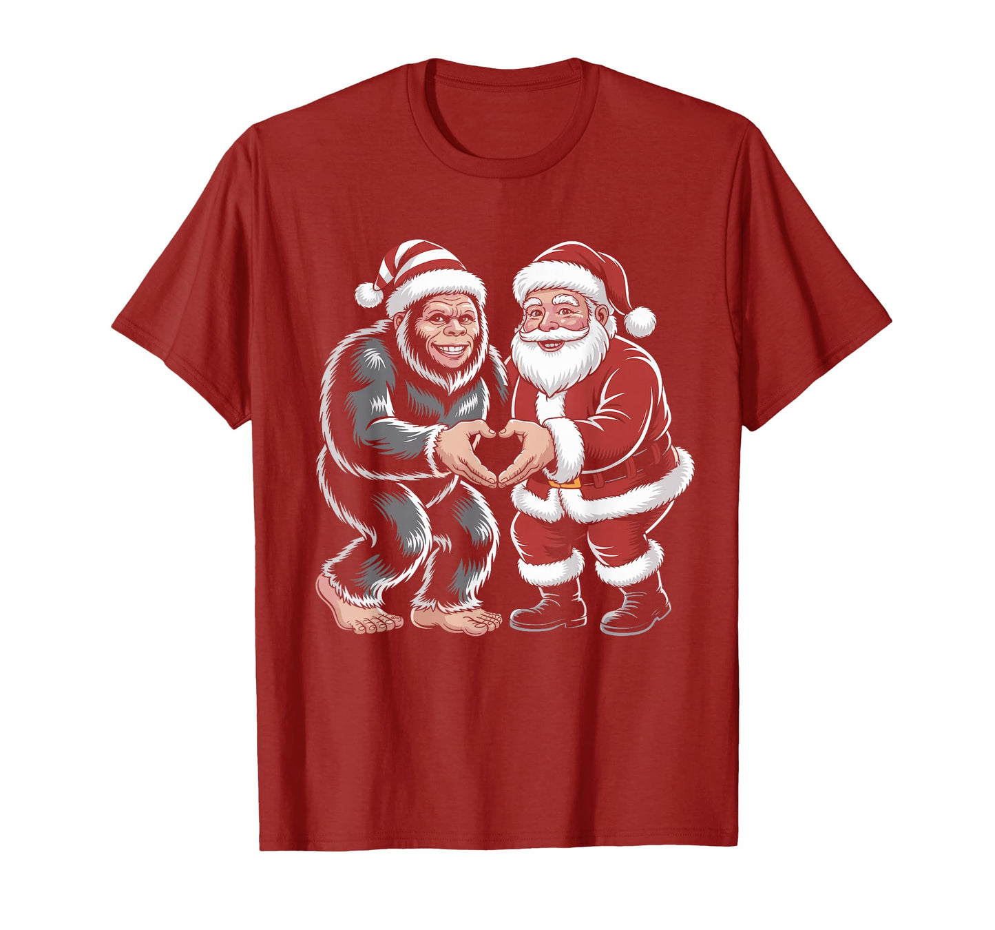Santa Bigfoot Funny Christmas T-Shirt