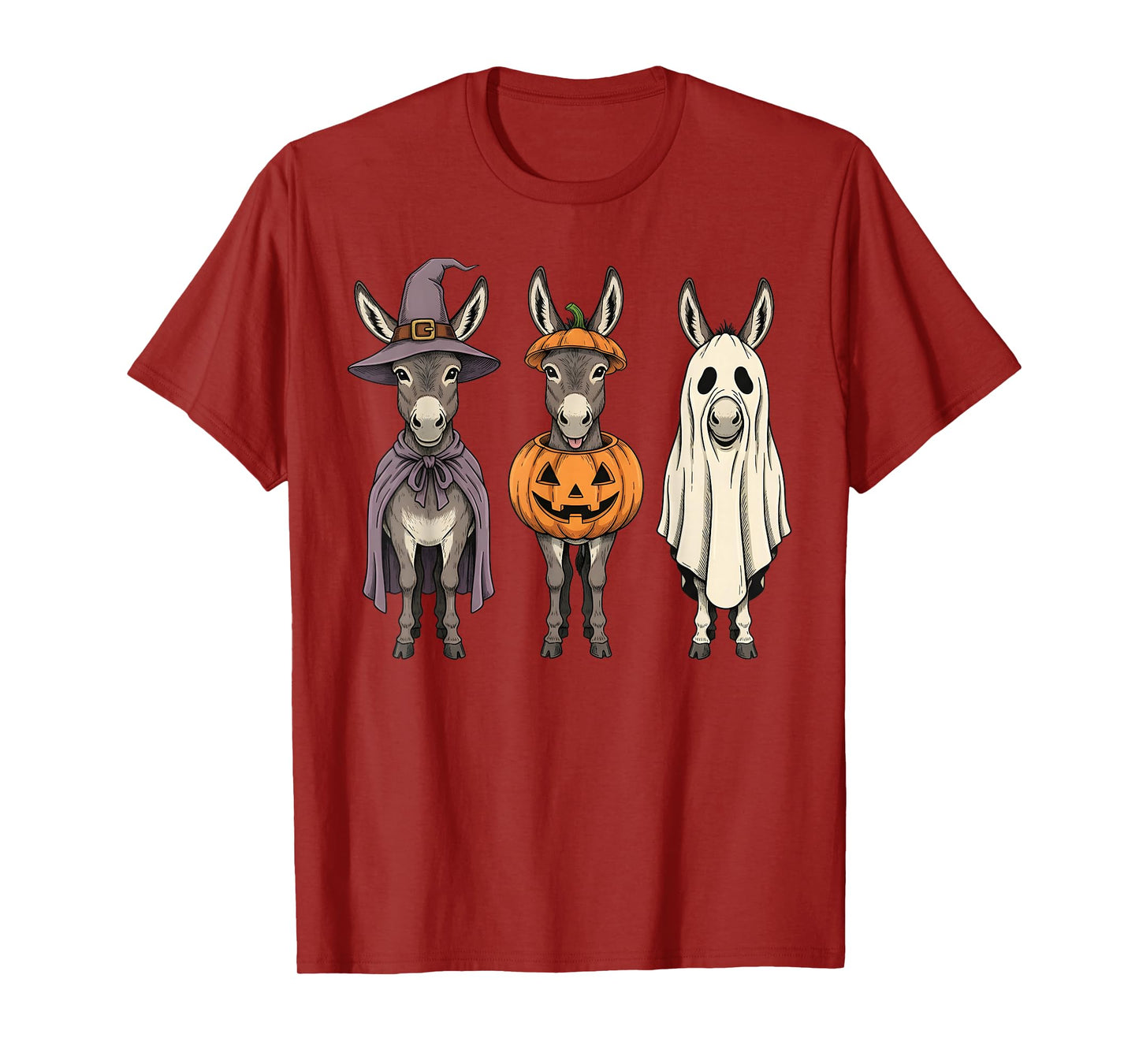 Spooky Ghost Donkey Pumpkin Halloween Farm Animal T-Shirt