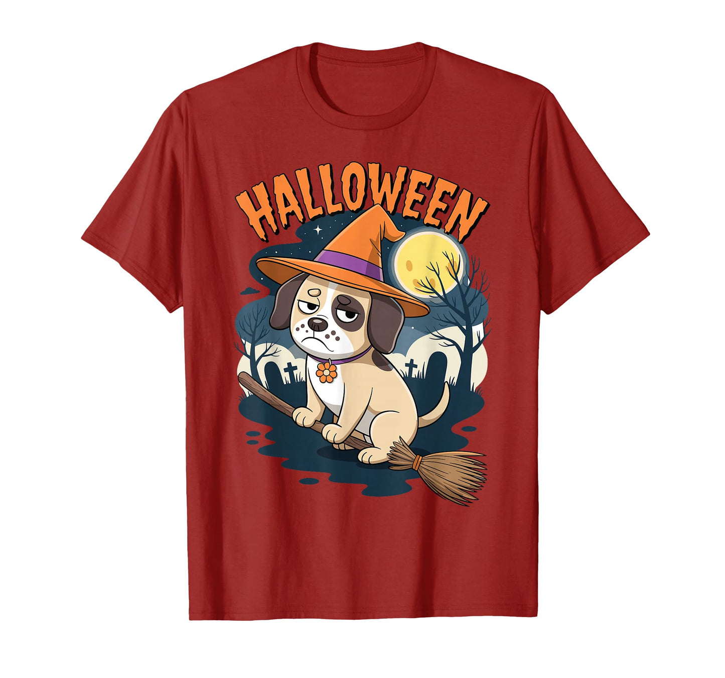 Shih Tzu Witch Dog Funny Grumpy Meme Halloween T-Shirt