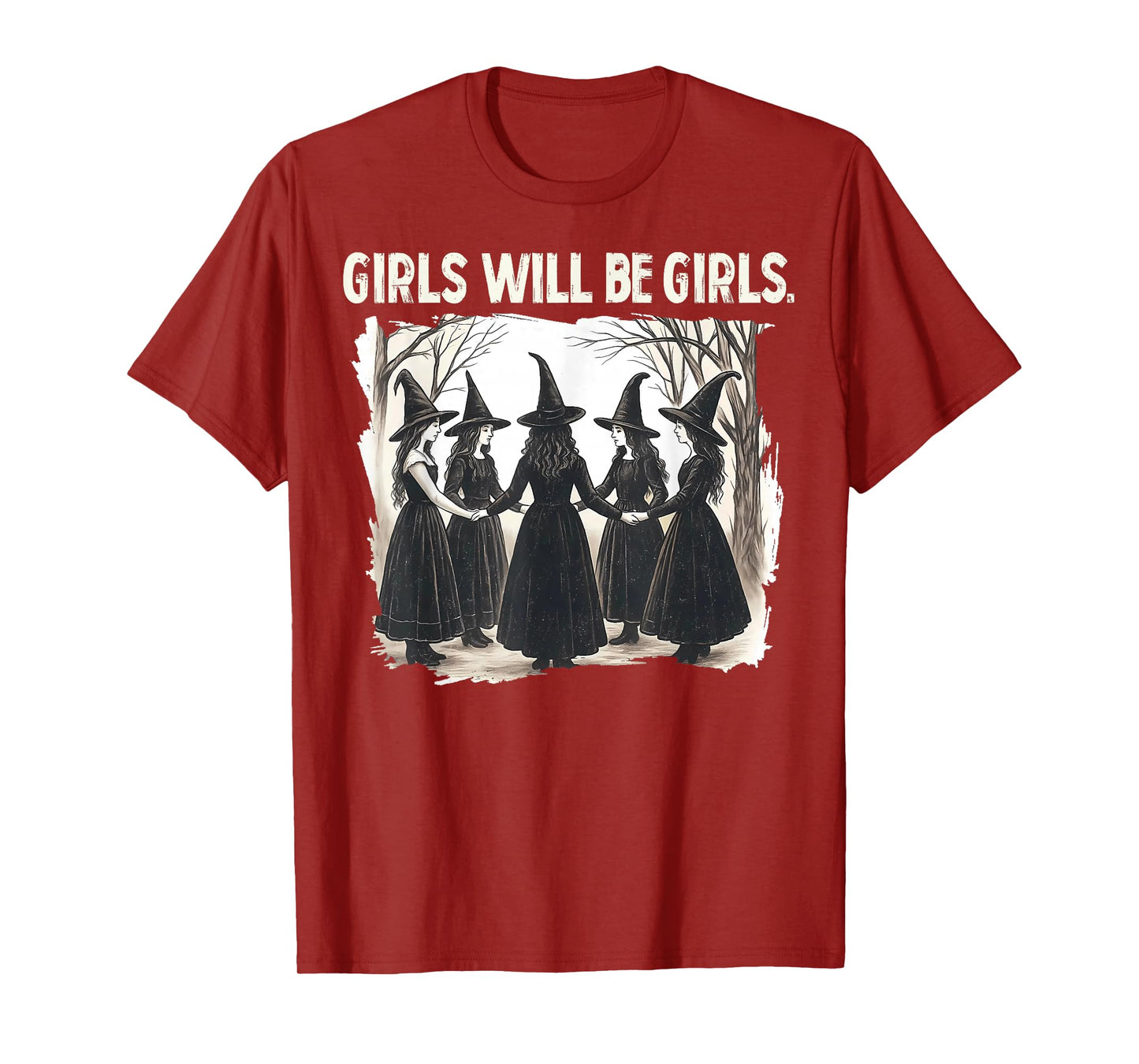 Halloween Spooky Witch Girl Will Be Girls Feminist Women T-Shirt