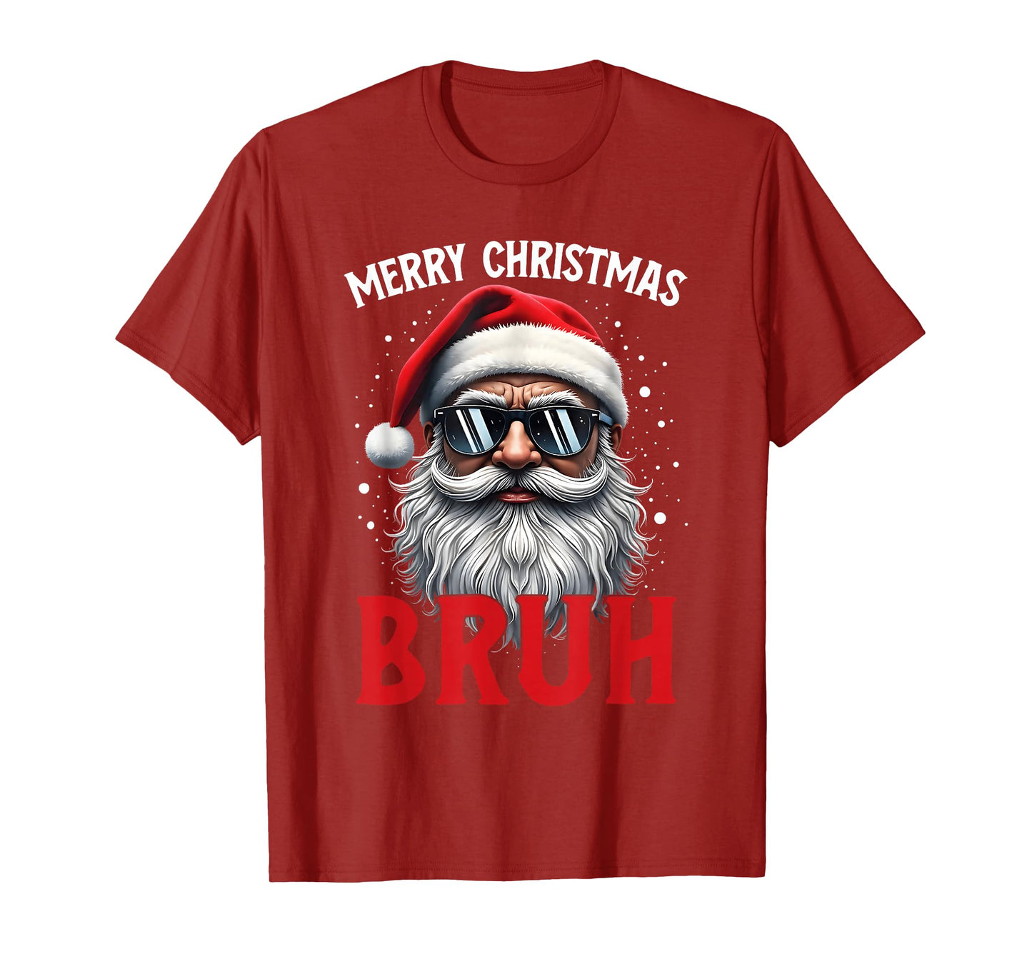Merry Christmas Bruh Funny Santa Claus Retro Men Women Kids T-Shirt