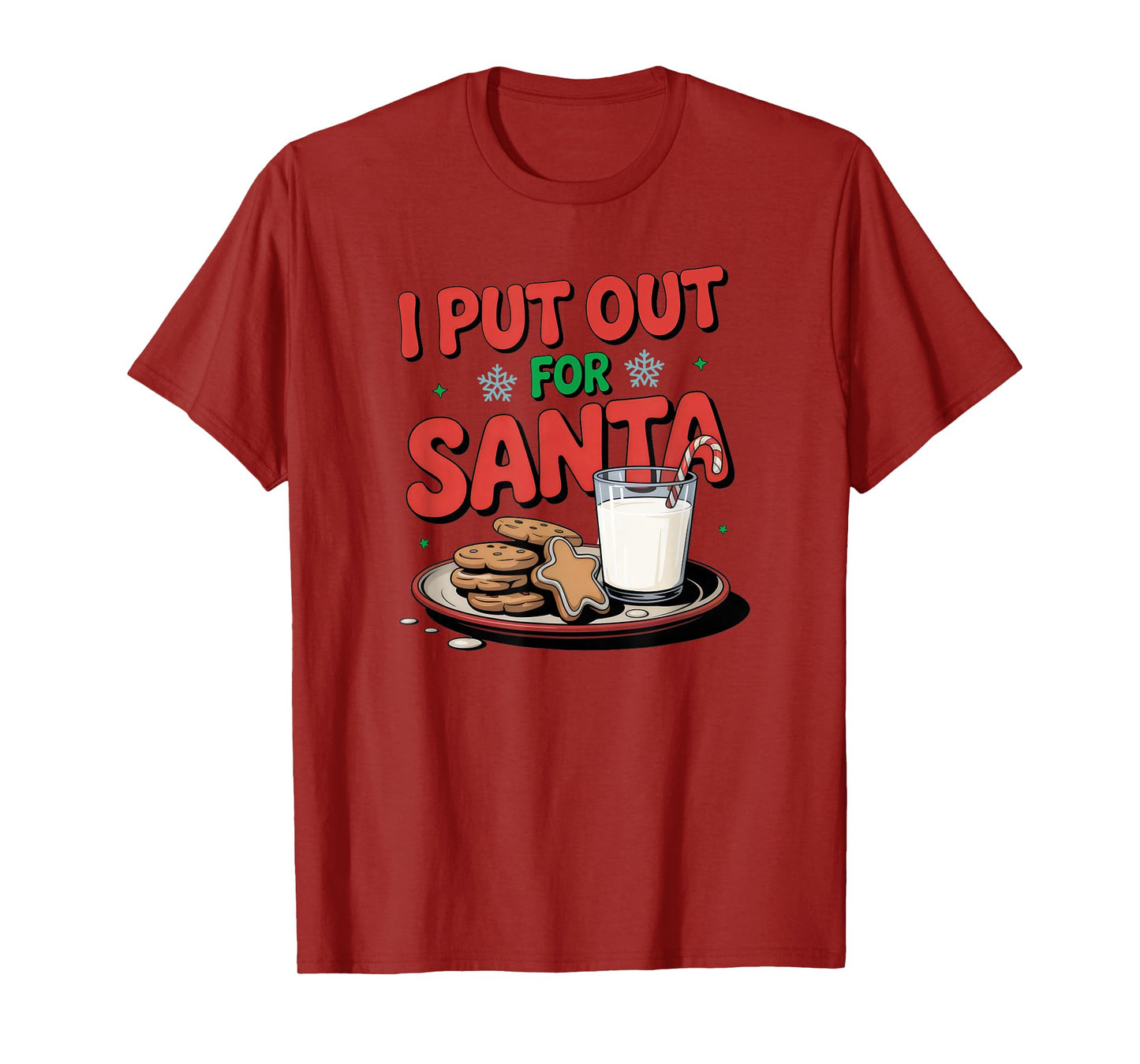 I Put Out for Santa Funny Cookies and Milk Christmas T-Shirt