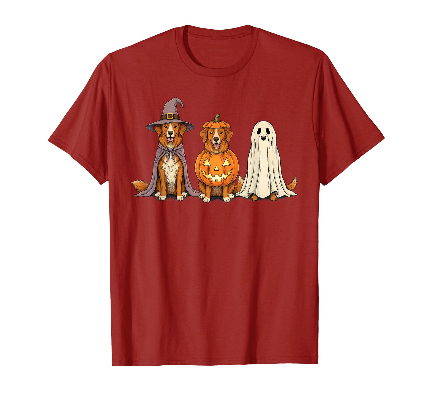 Spooky Nova Scotia Duck Tolling Retriever Pumpkin Halloween T-Shirt