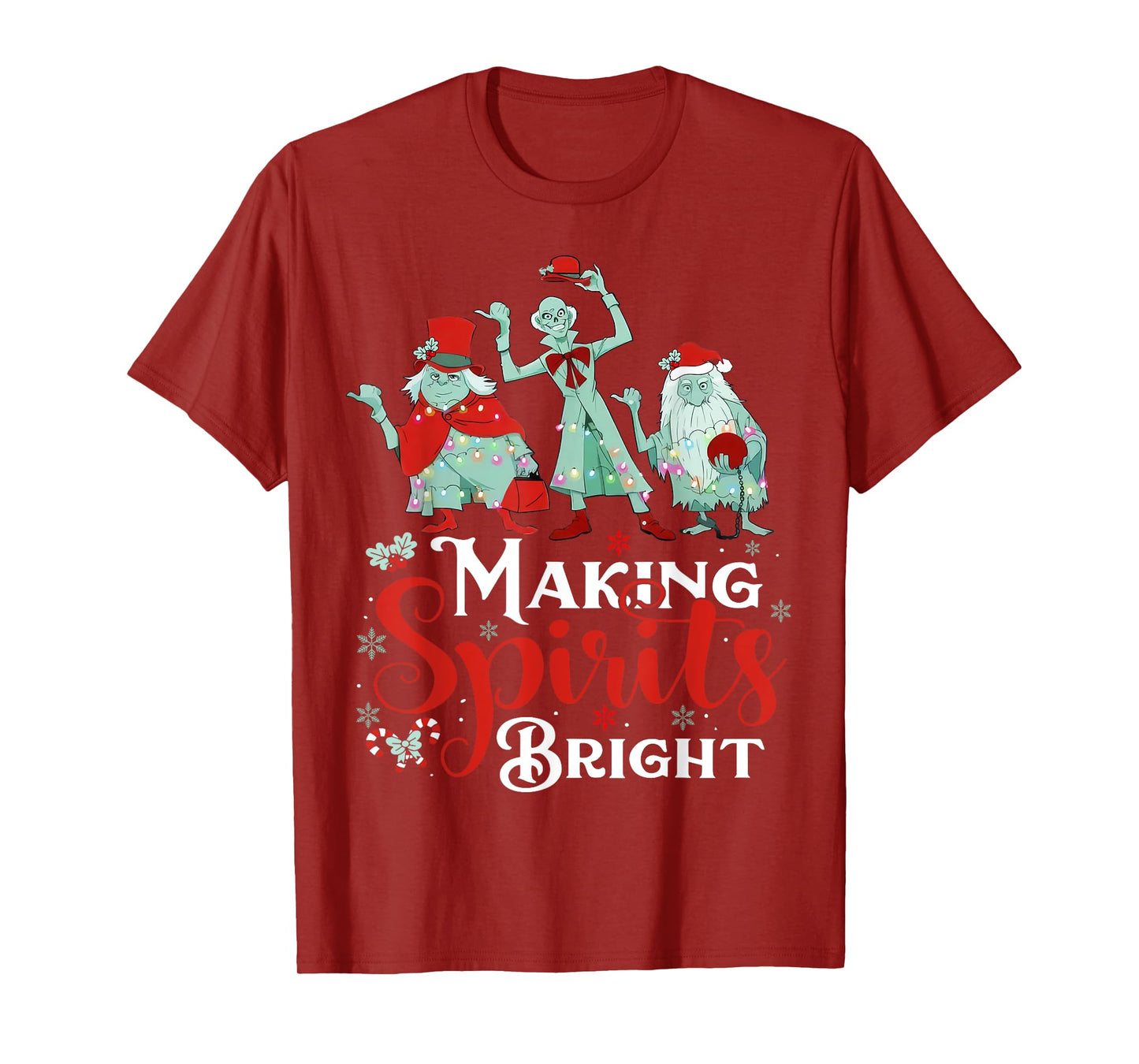 Making Spirits Bright Funny Retro Ghost Christmas Costumes T-Shirt