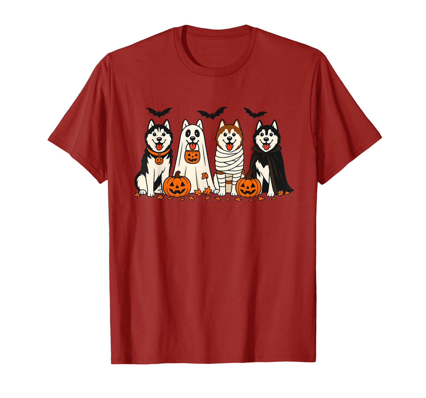 Husky Ghost Dogs Halloween Dog Lovers T-Shirt