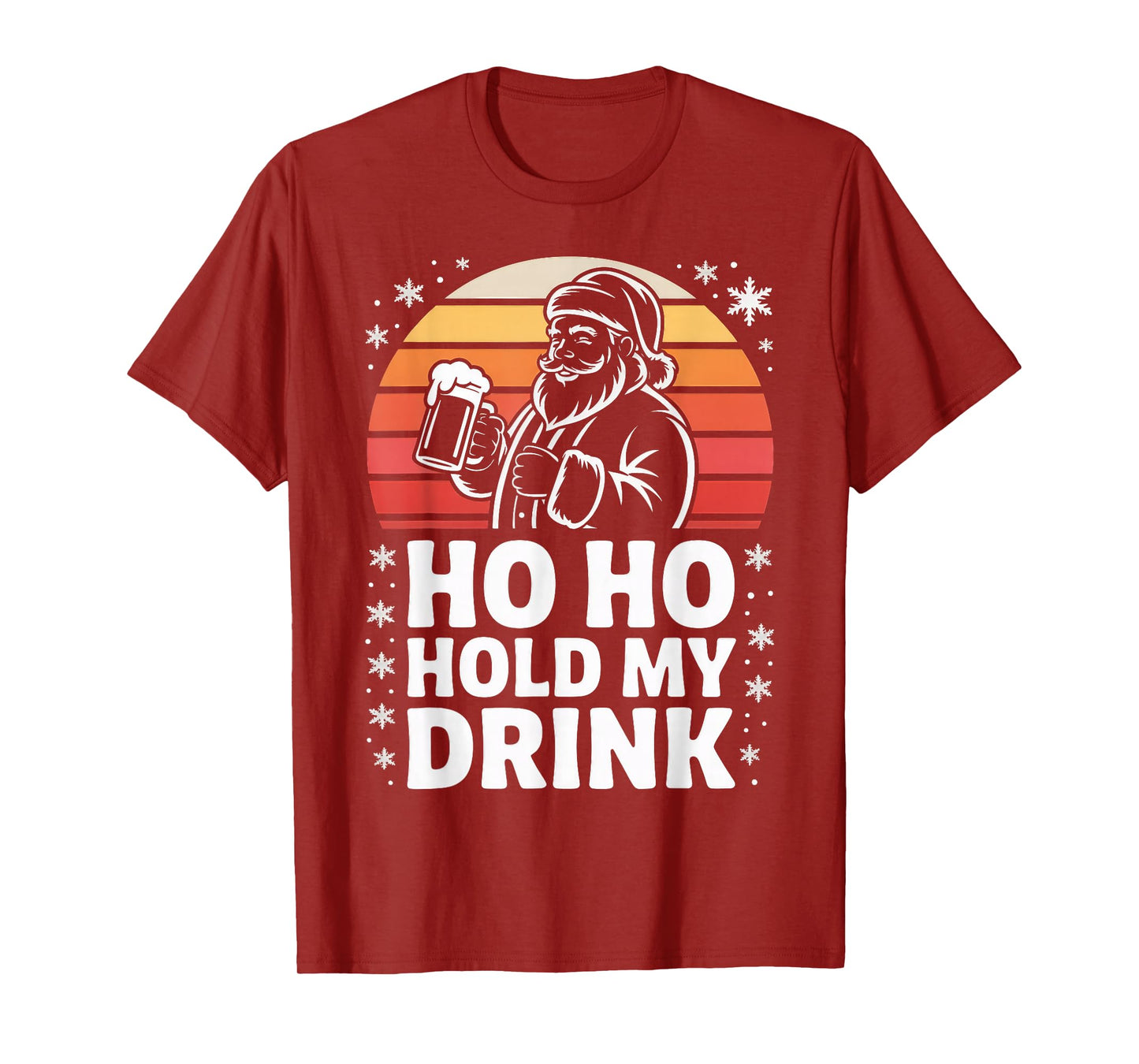 Ho Ho Hold My Drink Christmas Santa Party Humor T-Shirt