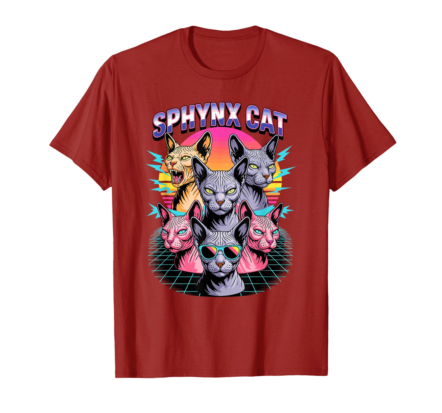 90s Vintage Sphynx Cat Canadian Hairless Cat T-Shirt for Men Women Kids
