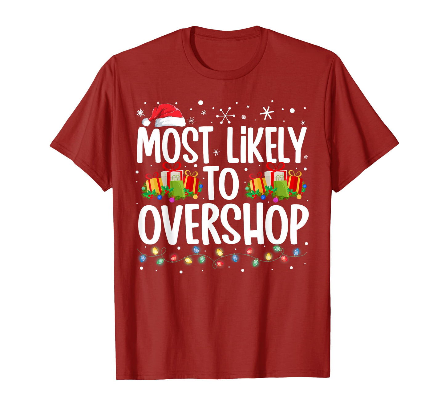 Most Likely To Overshop Shopping Family Squad Christmas T-Shirt