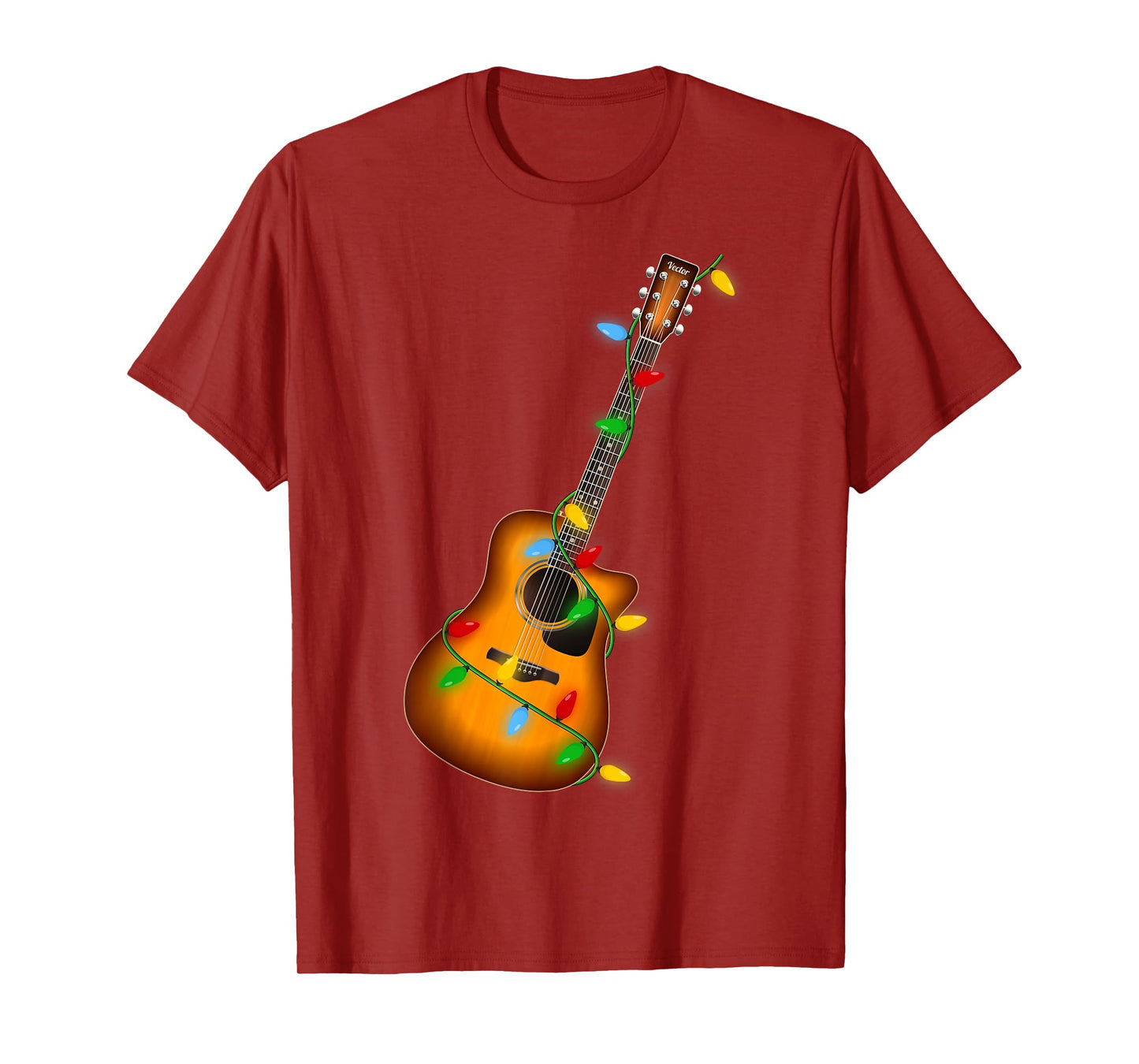 Guitar Christmas Lights Funny Musical Guitar Guitarist Xmas T-Shirt