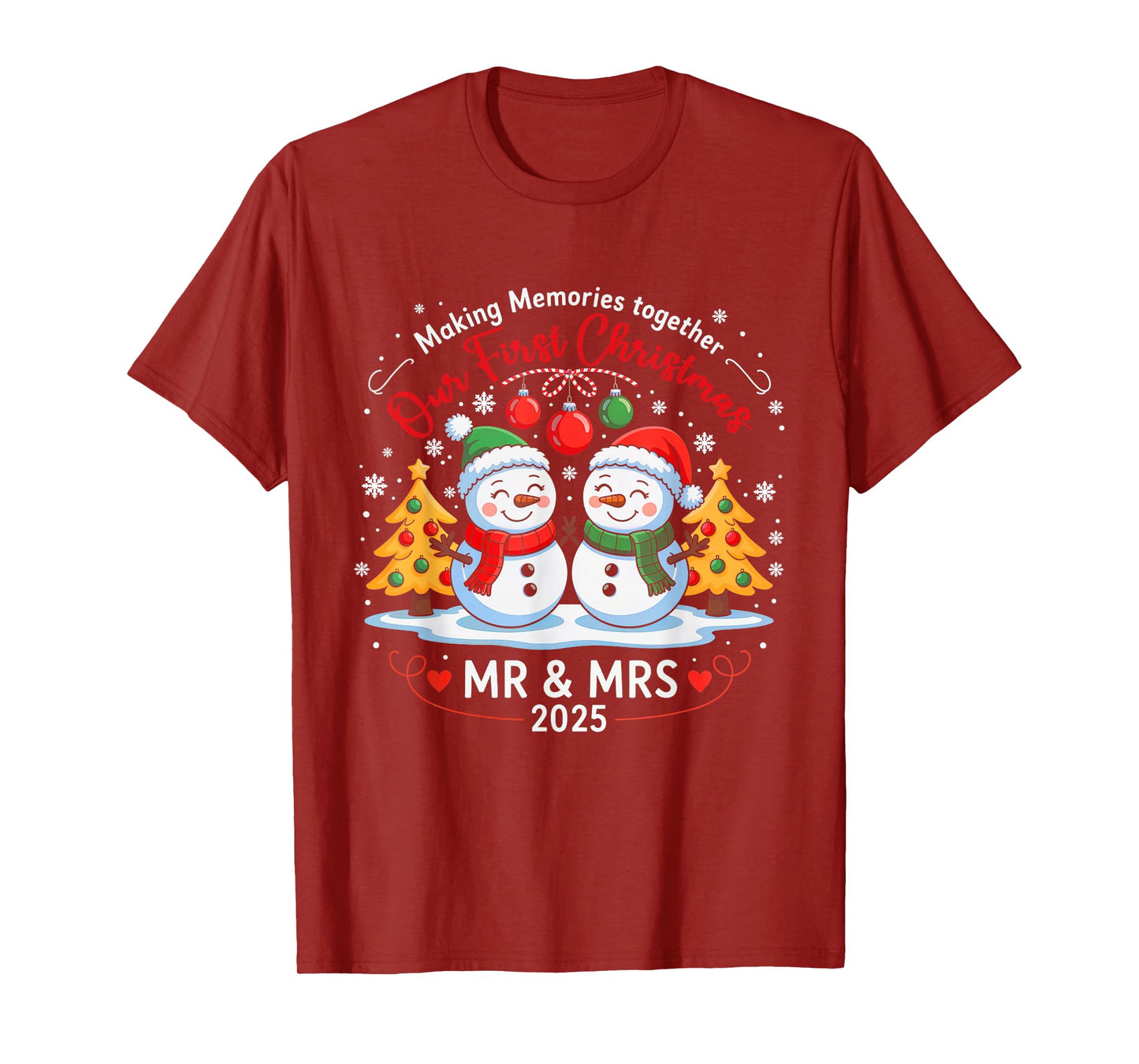 Our First Christmas as Mr & Mrs 2025 Couples T-Shirt