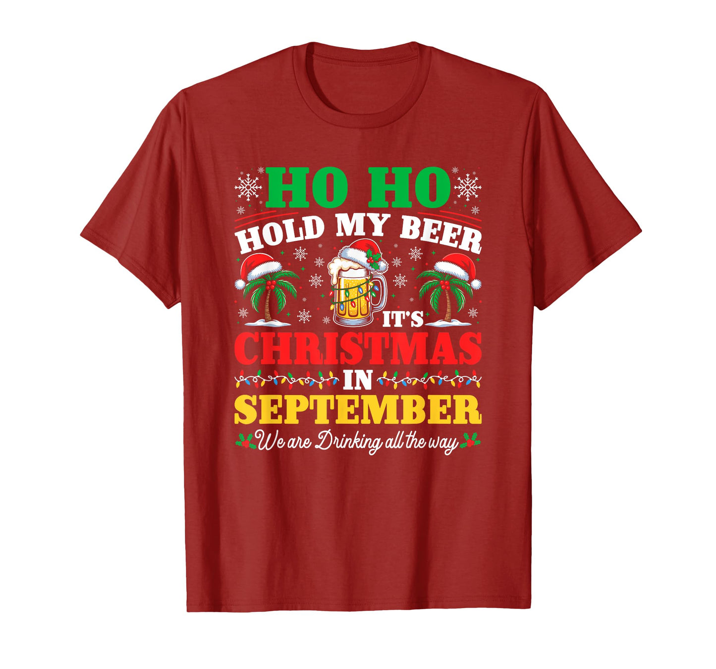 HO HO Hold My Paddle It's Christmas Hawaiian Tropical Santa T-Shirt