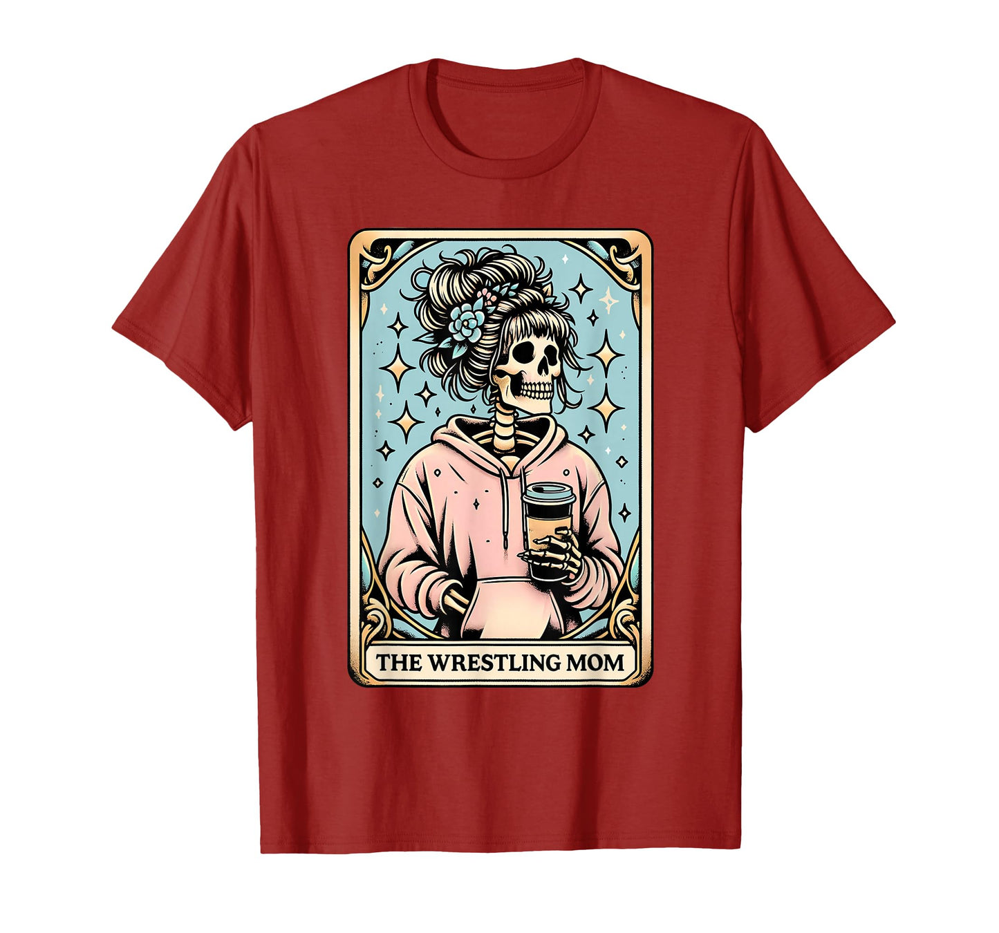 Vintage The Wrestling Mom Tarot Card Skeleton Mama Mom T-Shirt
