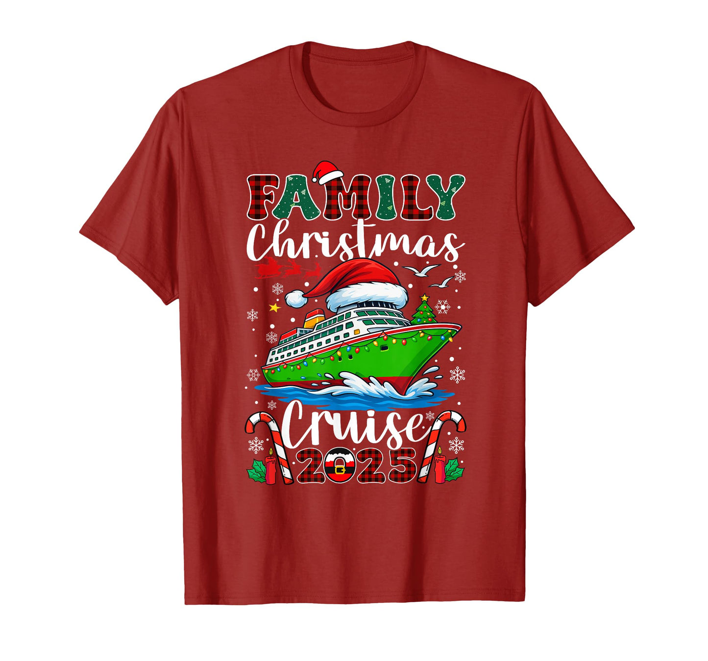 Family Christmas Cruise 2025 Matching Cruise Holiday Holiday T-Shirt