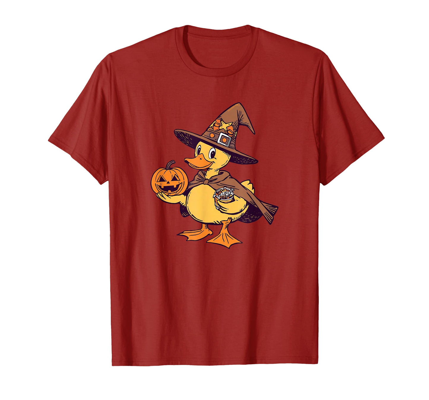 Cruise Duck Witch Halloween Candy Pumpkin Hat and Cape Fun T-Shirt