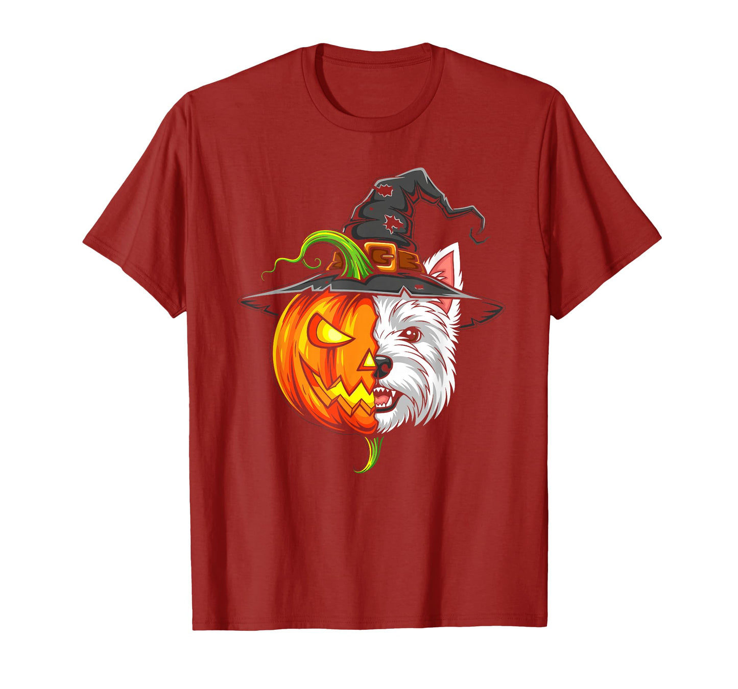 West Highland White Terrier Pumpkin Jack O Lantern Halloween T-Shirt
