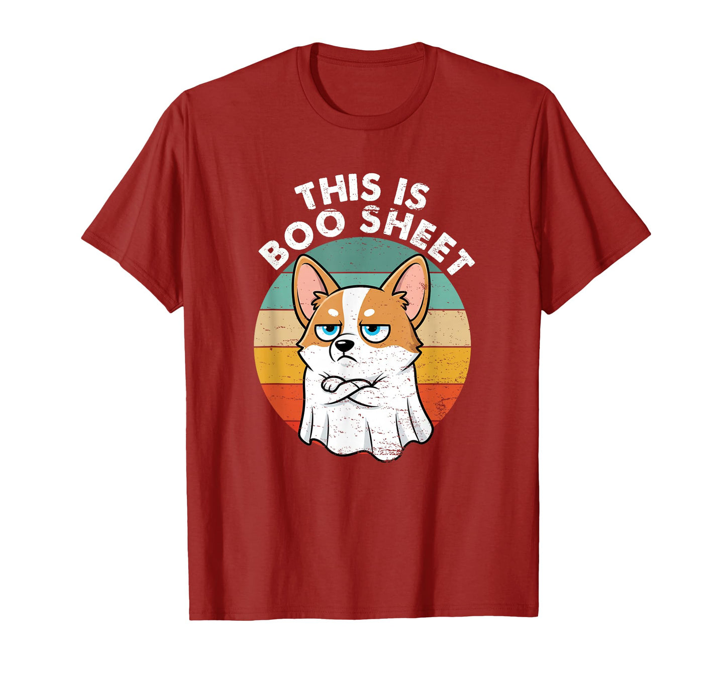 This is Boo Sheet Corgi Dog Retro Halloween Funny Dog T-Shirt