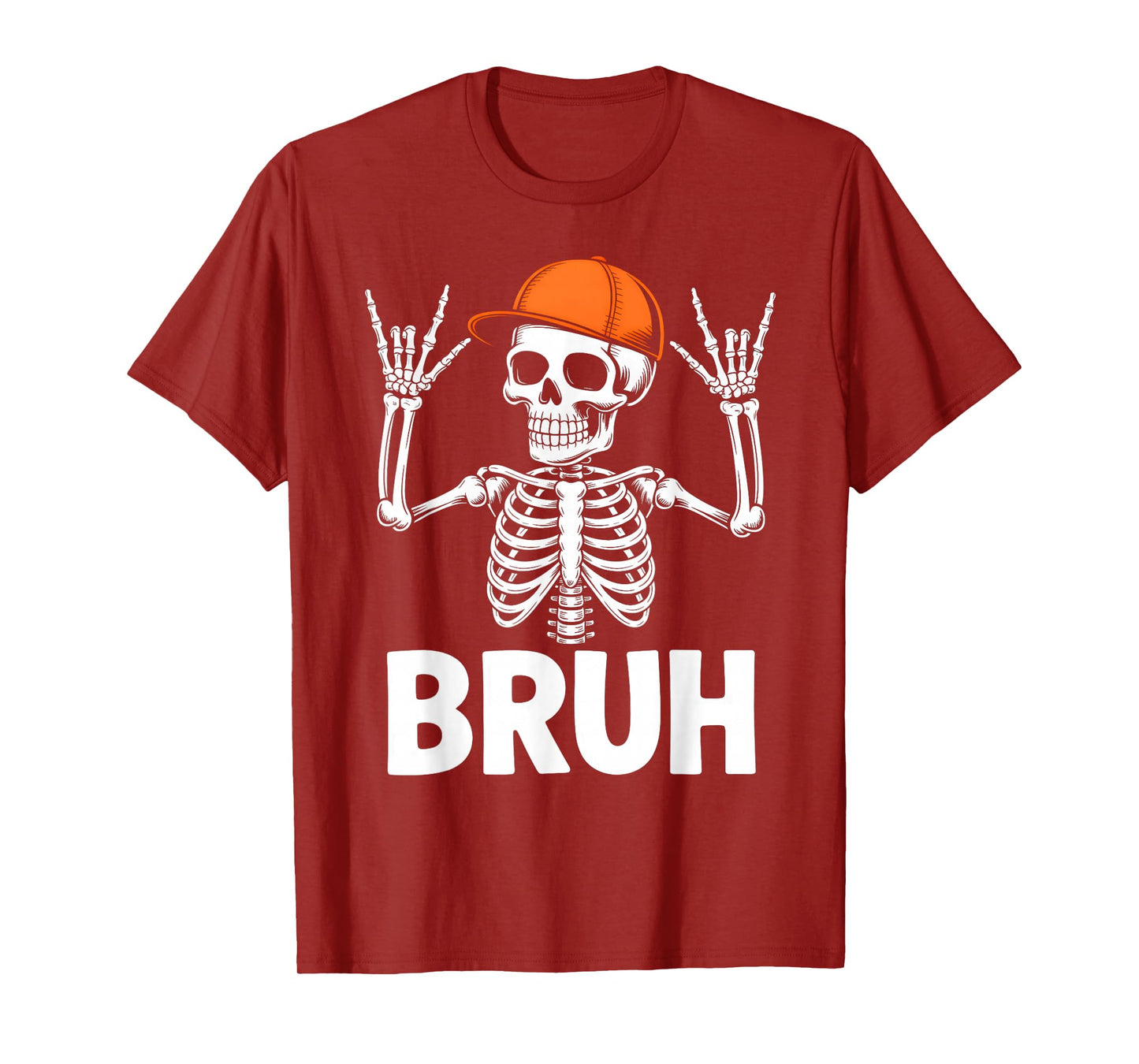 Skeleton Rock On Bruh Halloween for Boys Men Kids Toddler T-Shirt