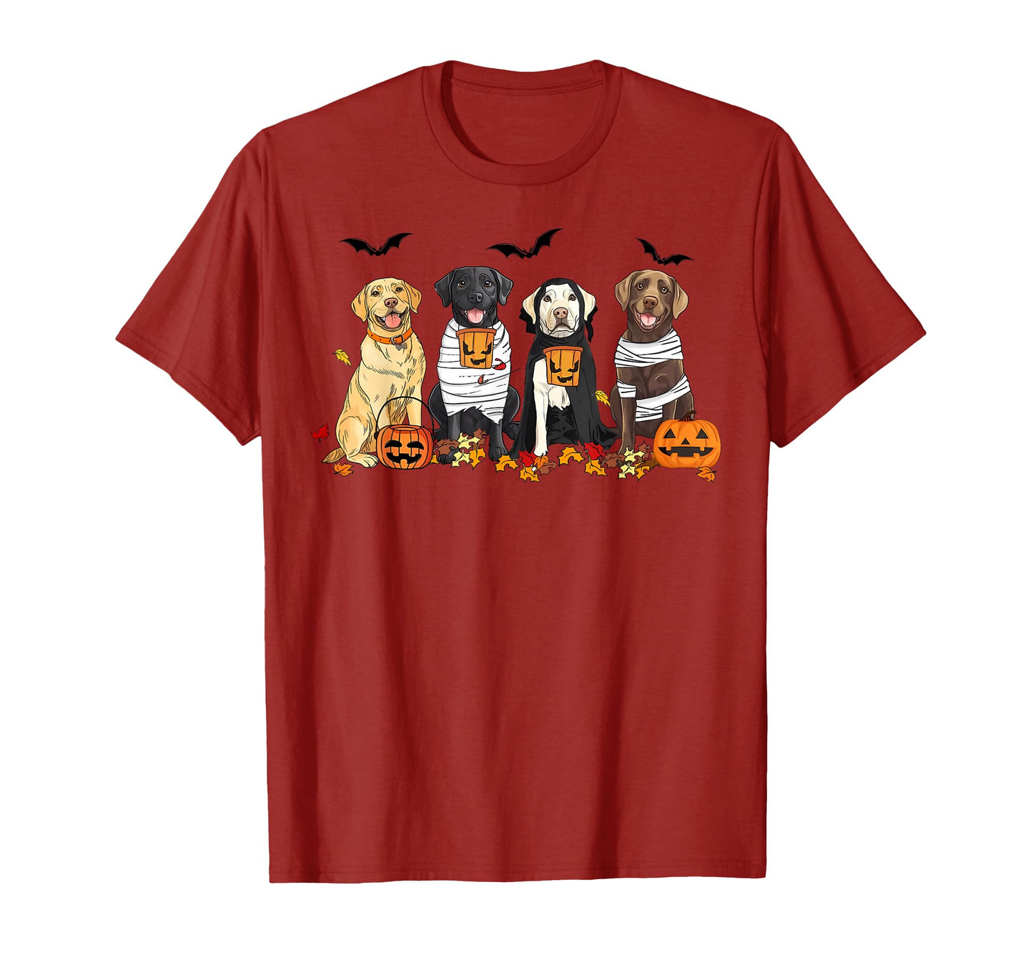 Labrador Retriever Dogs Ghost Witch Mummy Halloween Pumpkins T-Shirt