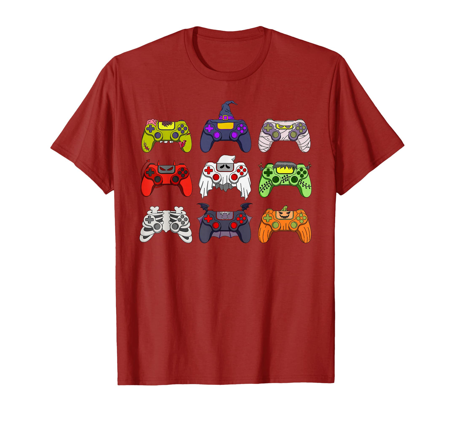 Skeleton Zombie Gaming Controllers Mummy Halloween Boys Kids T-Shirt