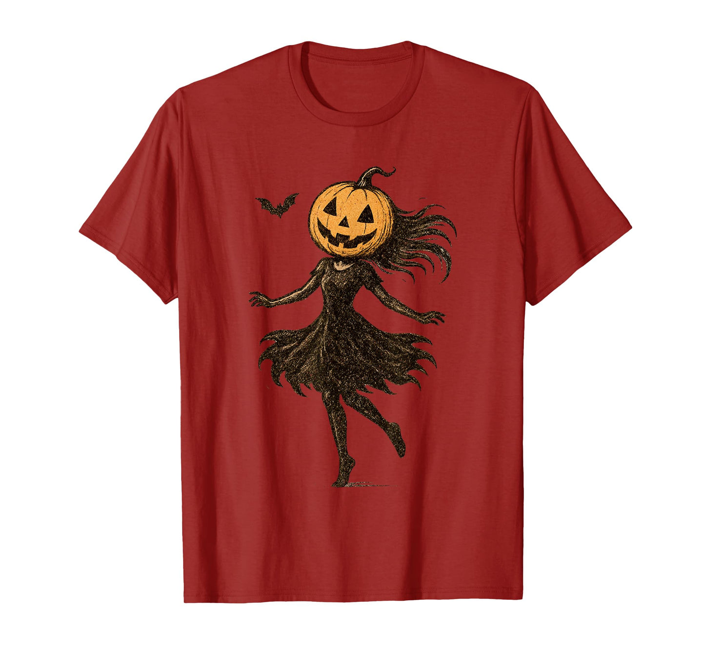 Pumpkin Lady Halloween Scary Gothic Goth Spooky Season T-Shirt
