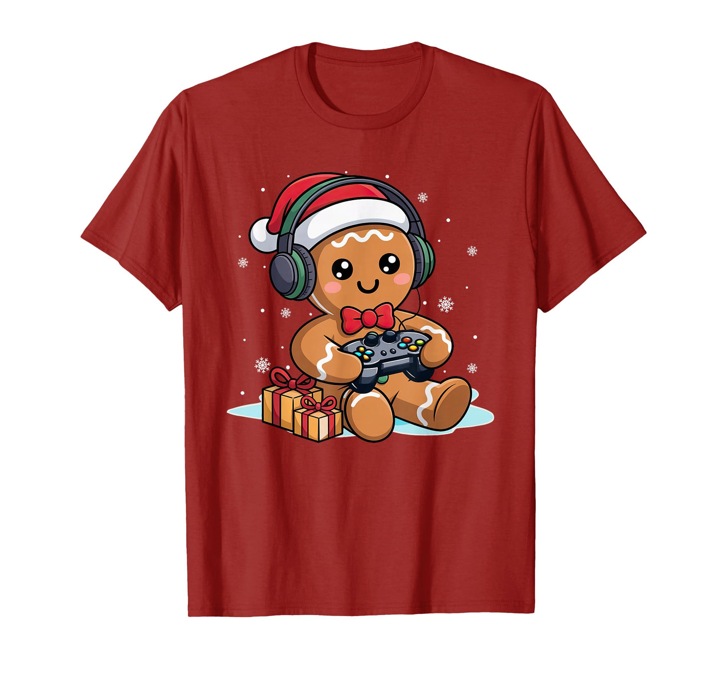 Funny Christmas Gamer Gingerbread Xmas Gaming Men Boys Kids T-Shirt