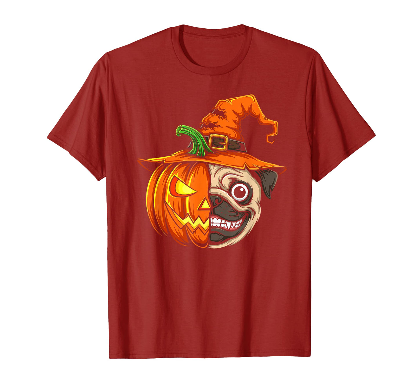 Pug Pumpkin Jack O Lantern Halloween Kids Mens Womens T-Shirt