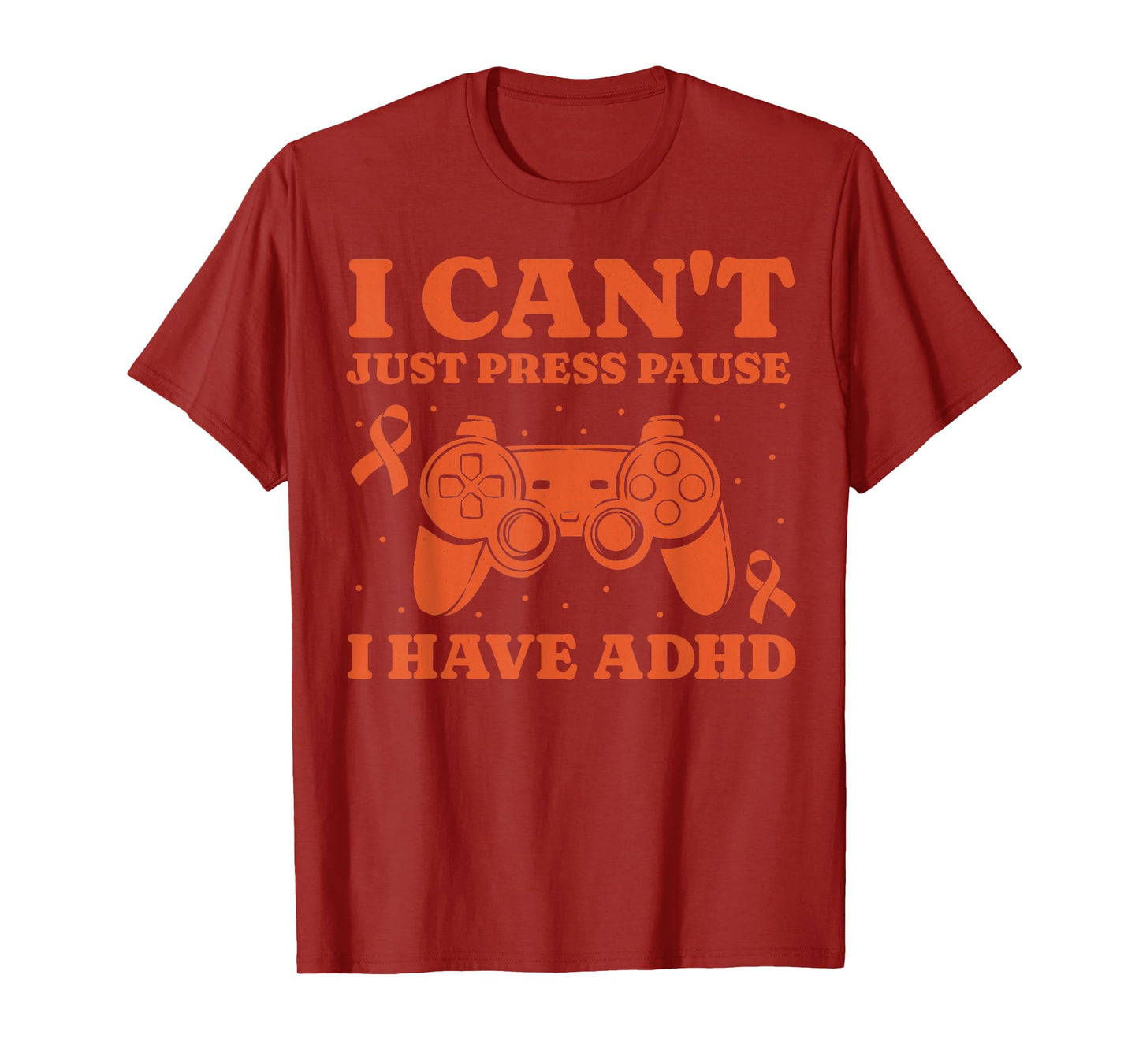 Can't Just Pause Gamer ADHD Awareness Kids Boys Video Gaming T-Shirt