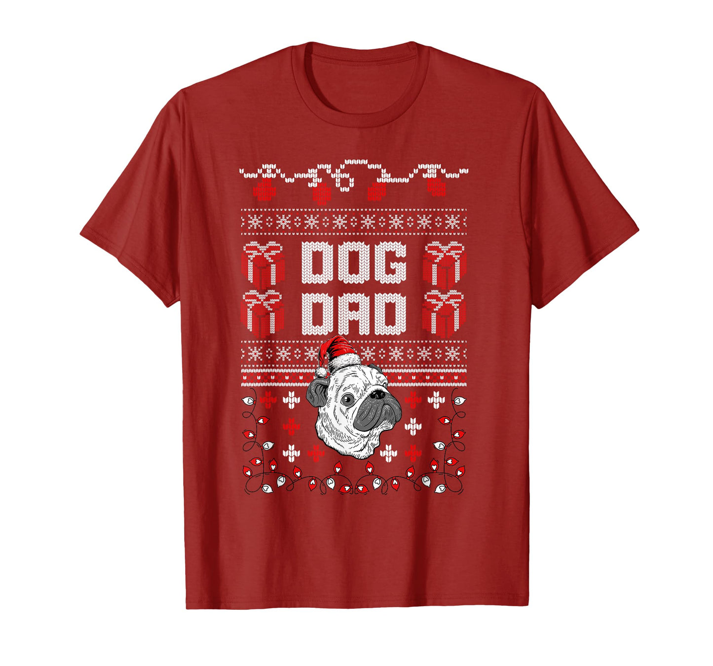 Funny Christmas Dog Lover Pet Parent Ugly Christmas Pug T-Shirt