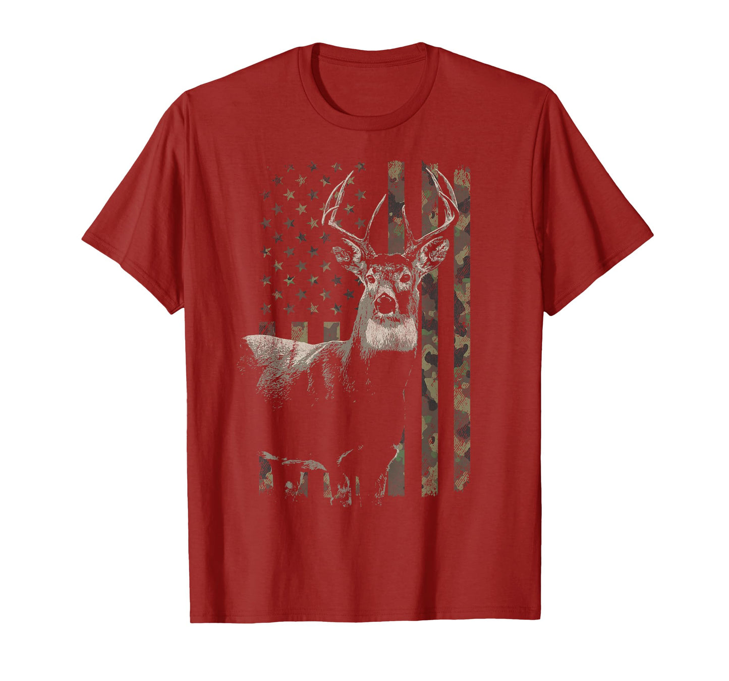 Hunting Camo American Flag Deer T-Shirt