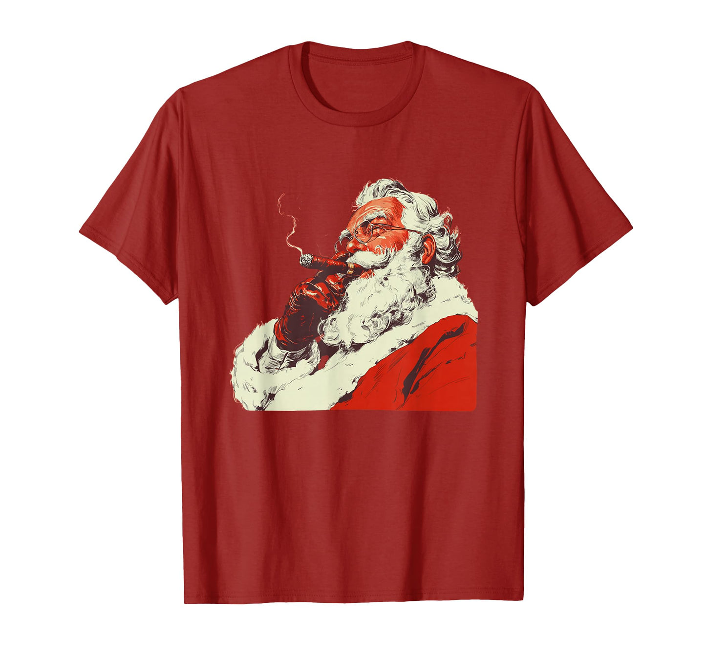 Smoking Santa Costume for Christmas Cigar Lovers T-Shirt