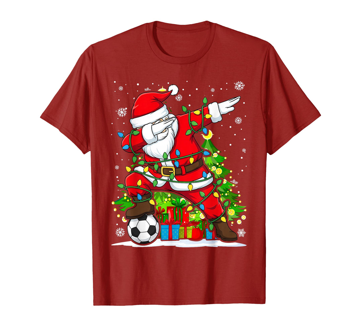 Dabbing Soccer Santa | Christmas Funny Dab Ball T-Shirt