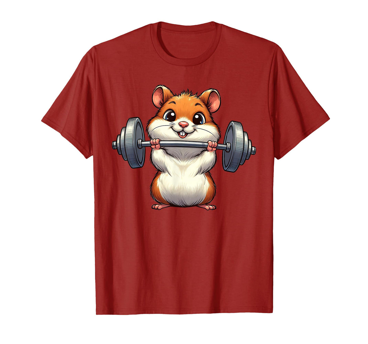 Cute Hamster Weightlifting Fitness Gym Bodybuilding T-Shirt