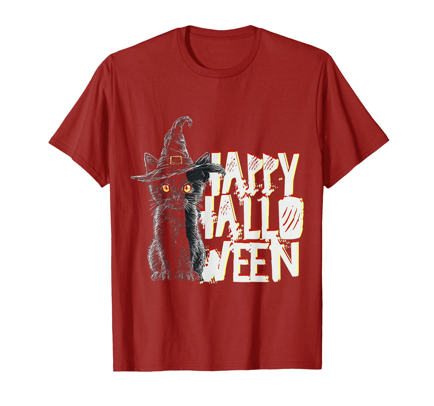 Happy Halloween Costume Cat Witch Animal Fun T-Shirt
