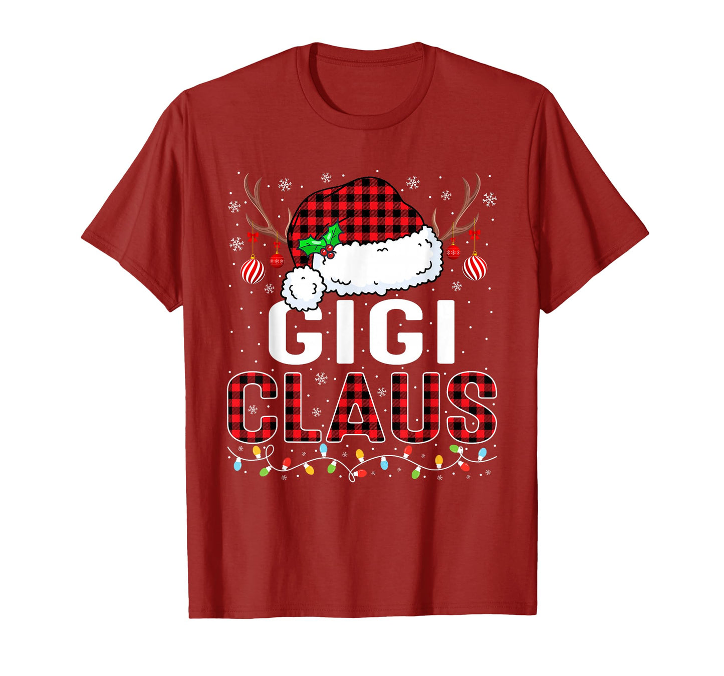 Christmas Lights Gigi Claus Family Matching Xmas Pajama T-Shirt