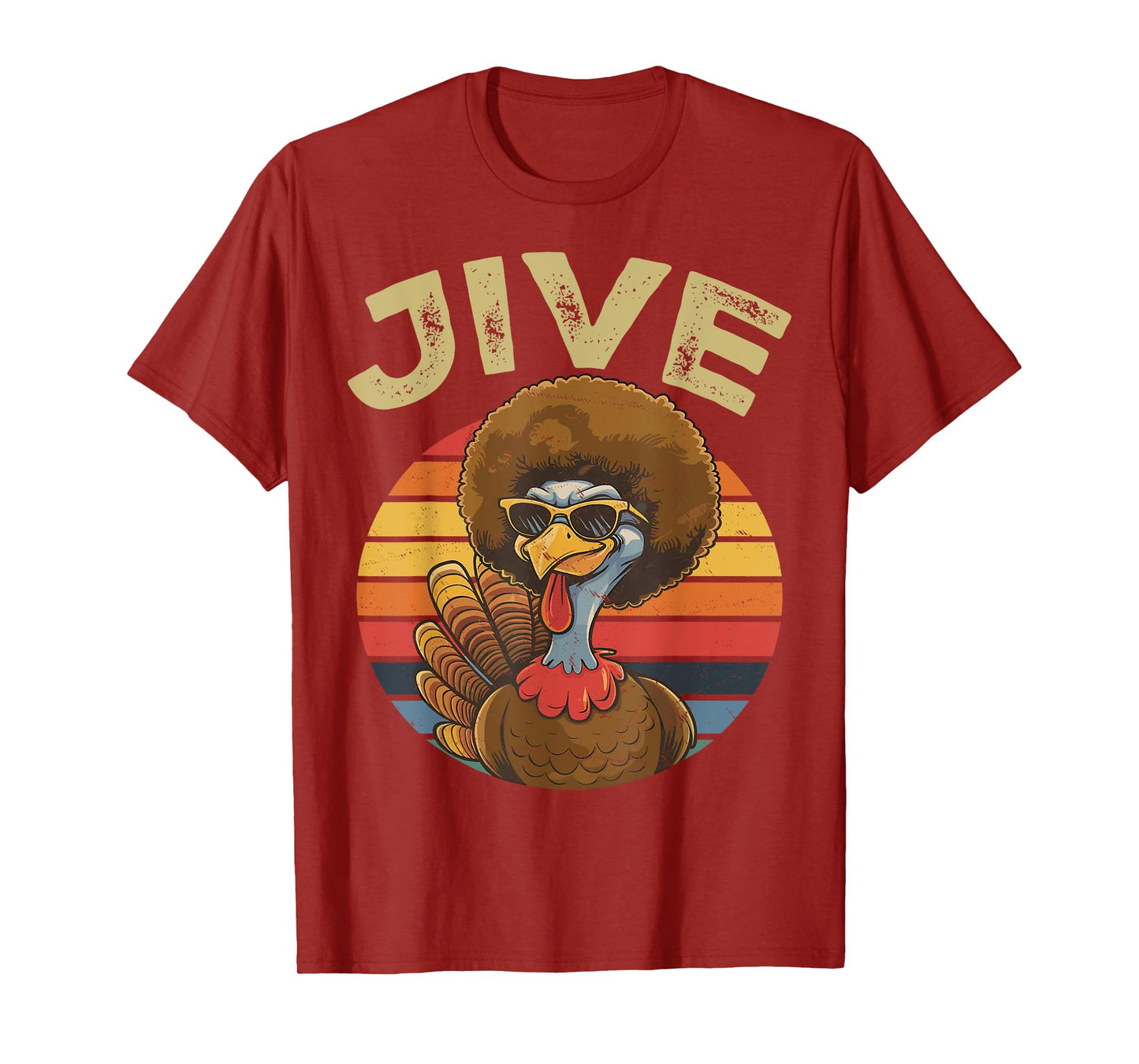 Jive Thanksgiving Turkey Day Funny Face Vintage Retro Style T-Shirt