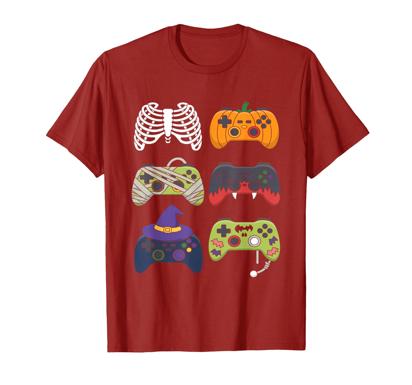 Halloween Skeleton Zombie Gaming Controllers Mummy Boys Kids T-Shirt