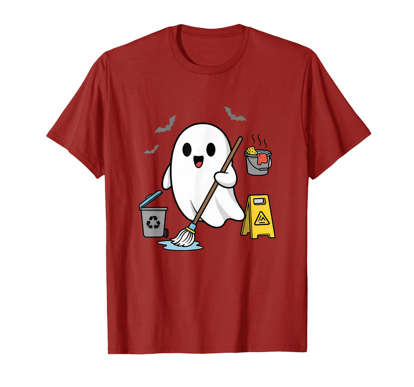School Custodian Janitor Spooky Ghost Halloween Costume T-Shirt