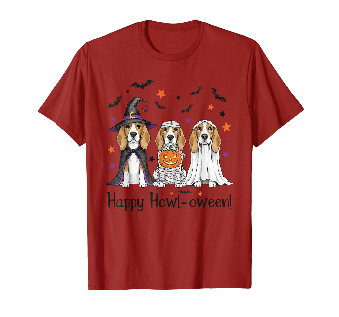 Beagle Halloween Costume Witch Mummy Ghost Pumpkin T-Shirt