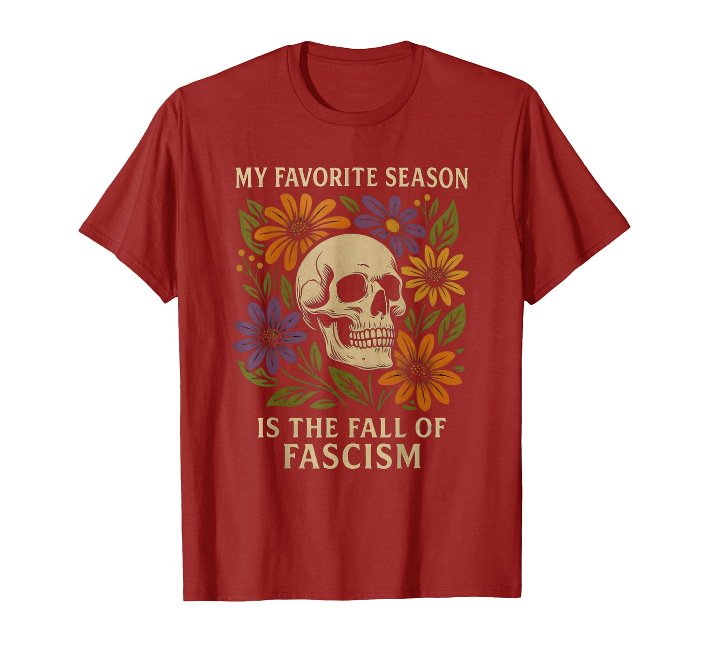 Vintage My Favorite Season is The Fall of Fascism Halloween T-Shirt