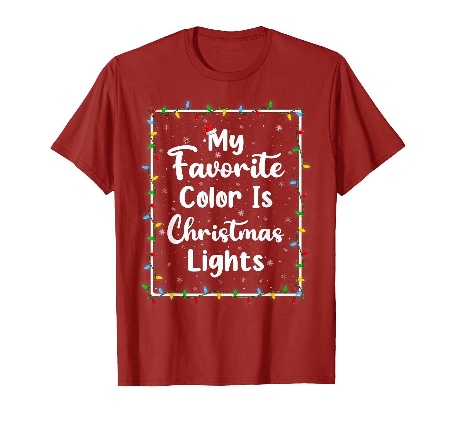 My Favorite Color is Christmas Lights Funny Xmas Holiday T-Shirt