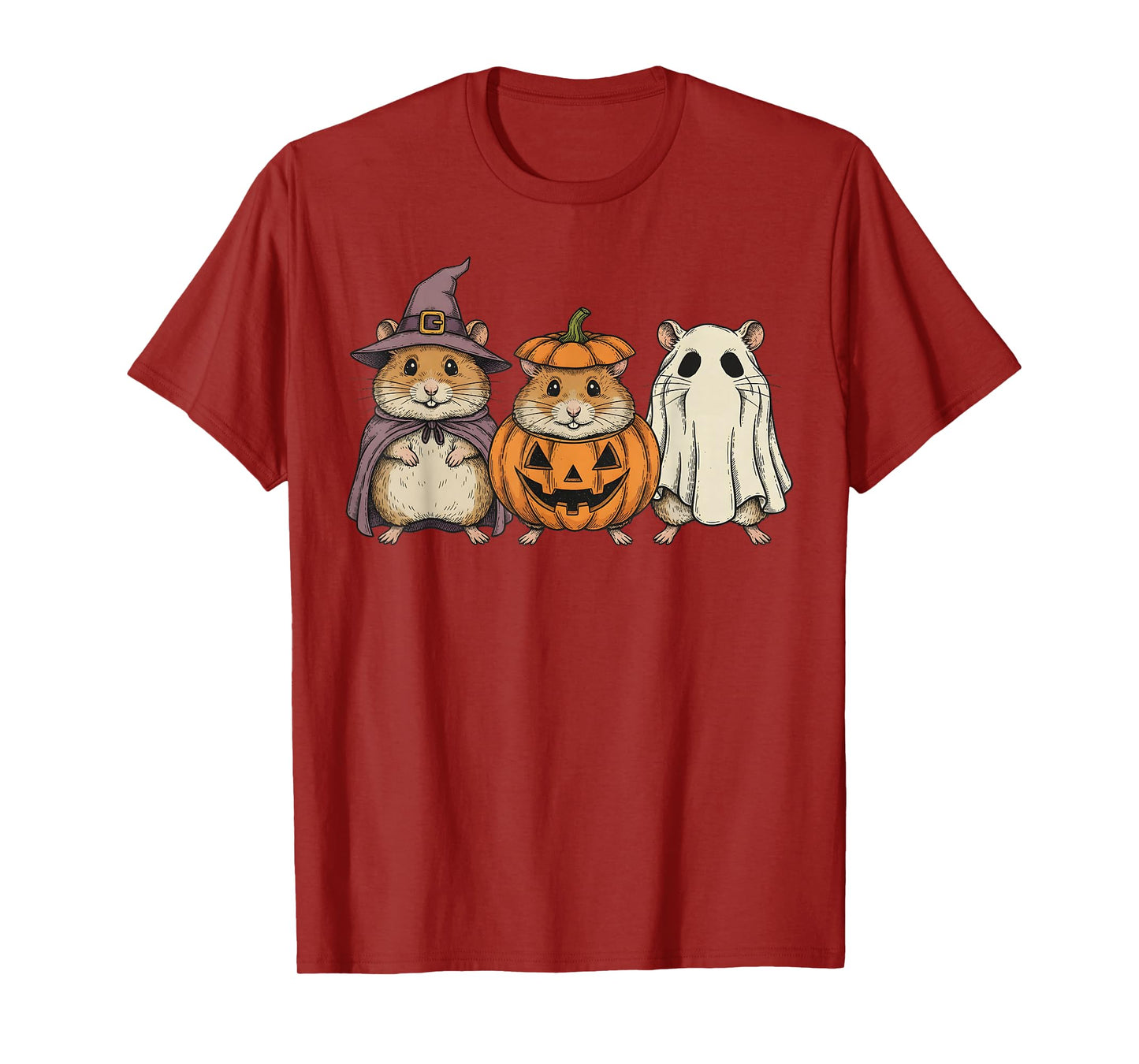 Spooky Ghost Hamster Lover Pumpkin Halloween T-Shirt