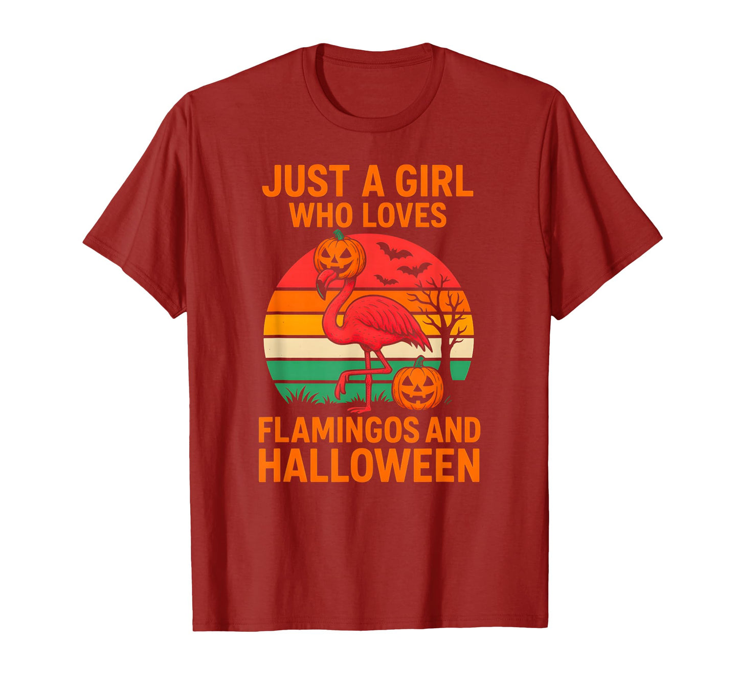 Flamingo Witch Girl Loves Cute Girls Spooky Flamingo T-Shirt
