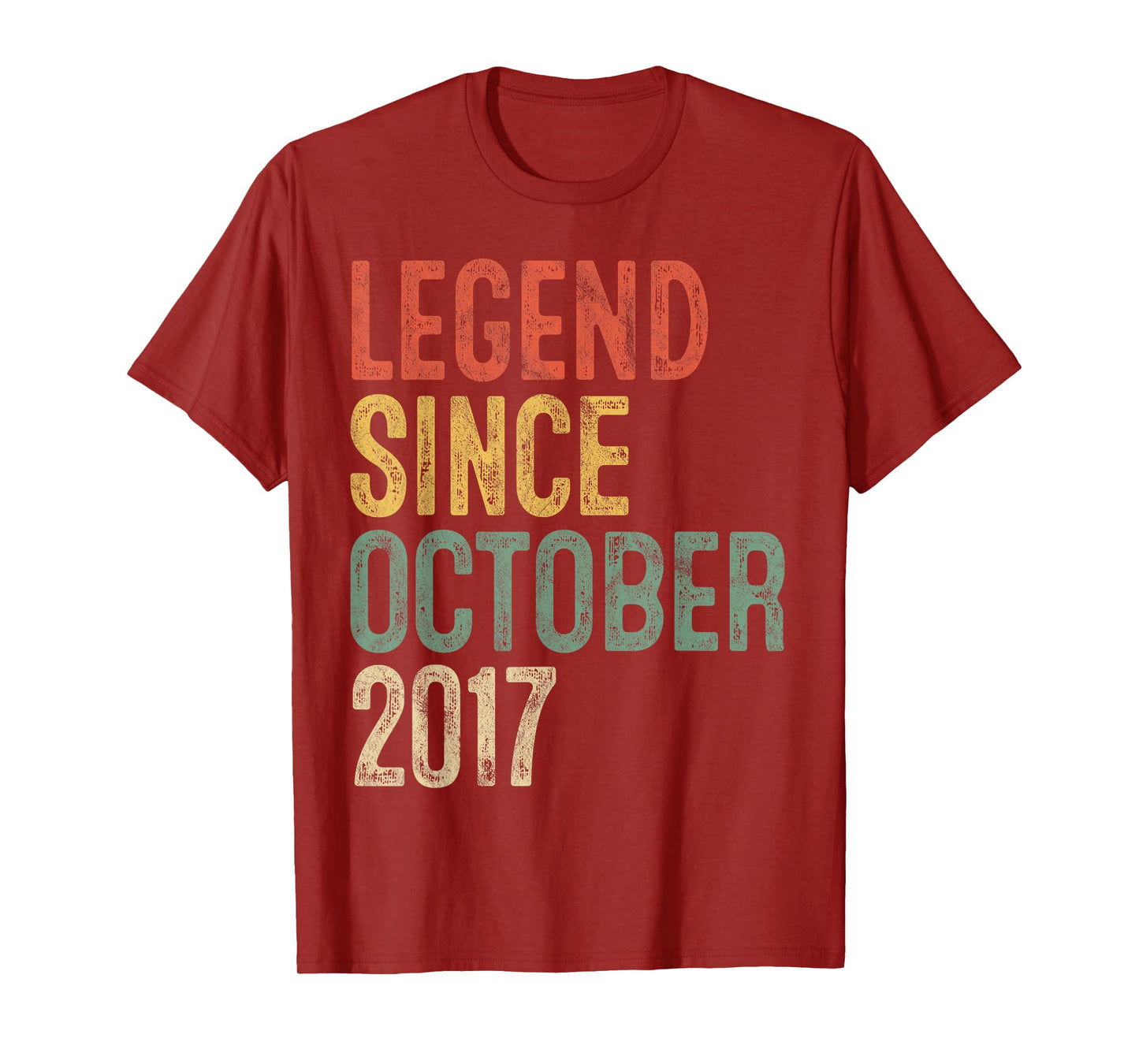 Legend October 2017 8th Birthday Boy Girl 8 Year Old T-Shirt