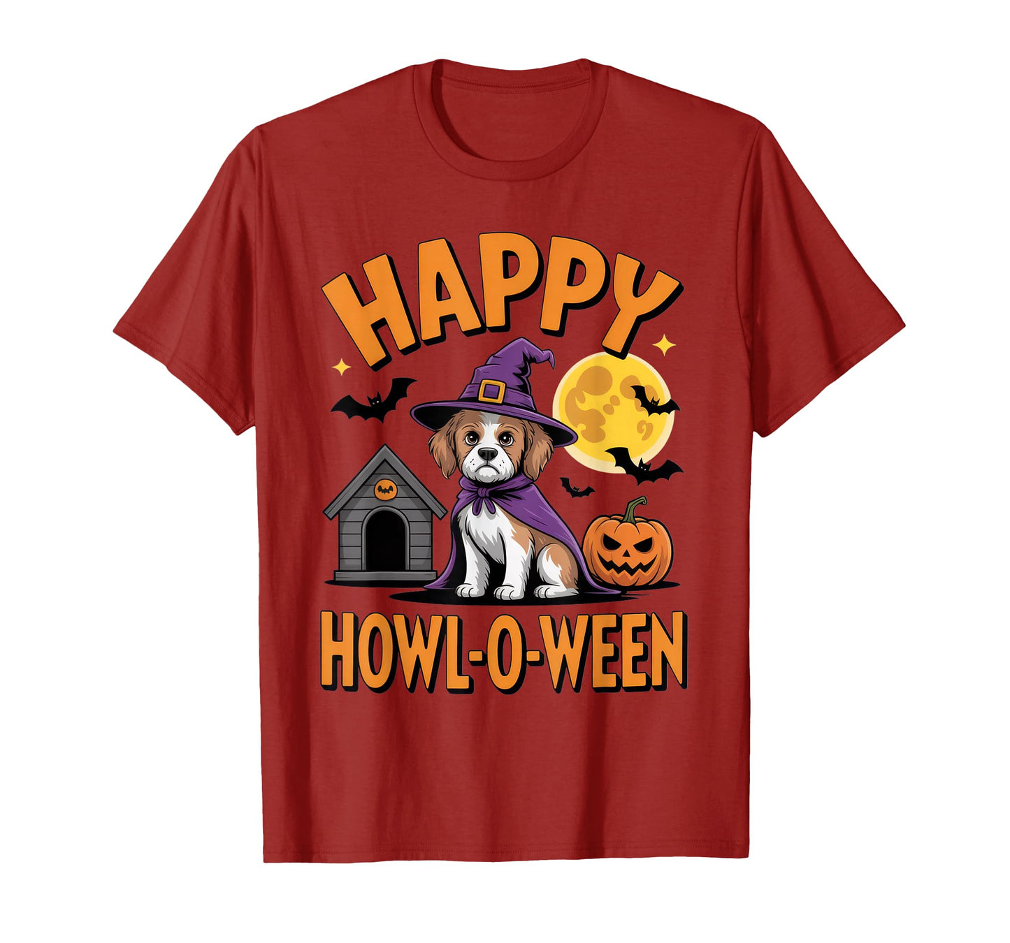 Happy Howl-O-Ween Dog Lovers Halloween Fun Costume Tee T-Shirt