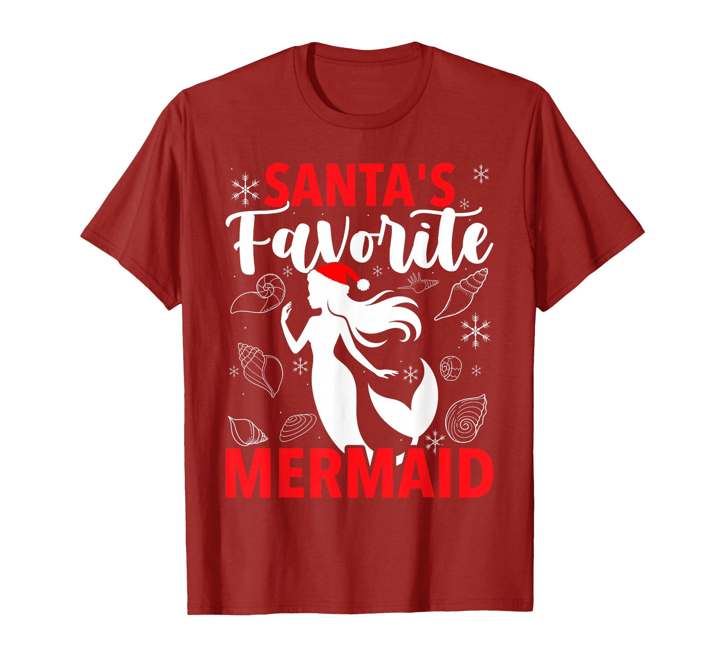 Santa's Favorite Mermaid Christmas T-Shirt