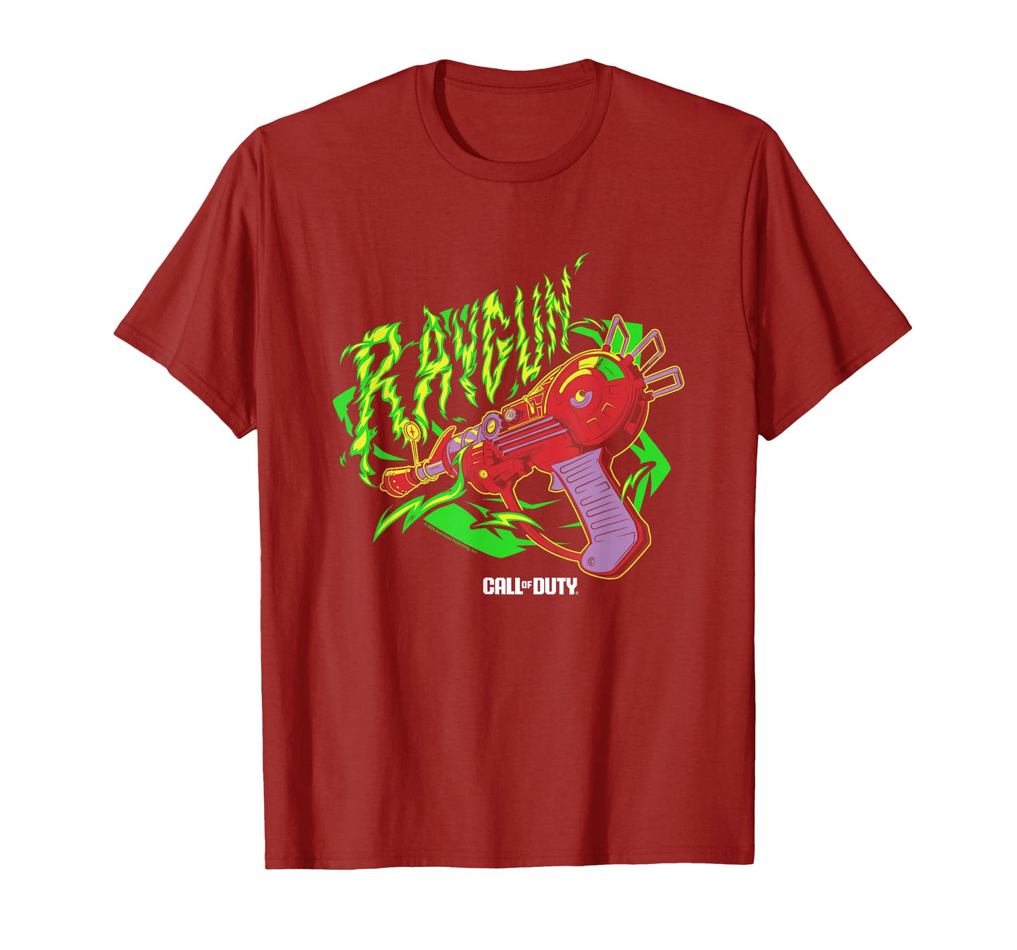 Call Of Duty Raygun Zombie Green Neon Big Chest Retro Logo T-Shirt